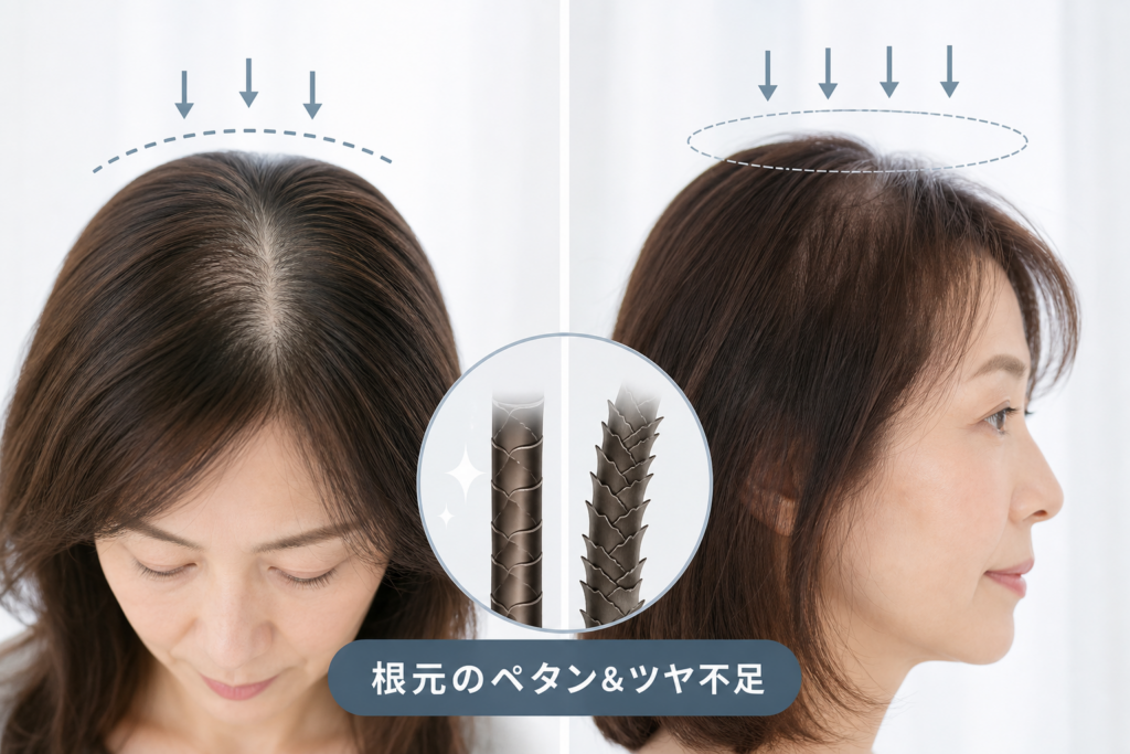毛髪科学から見る50代ロングのツヤ不足とトップぺたんこの正体
