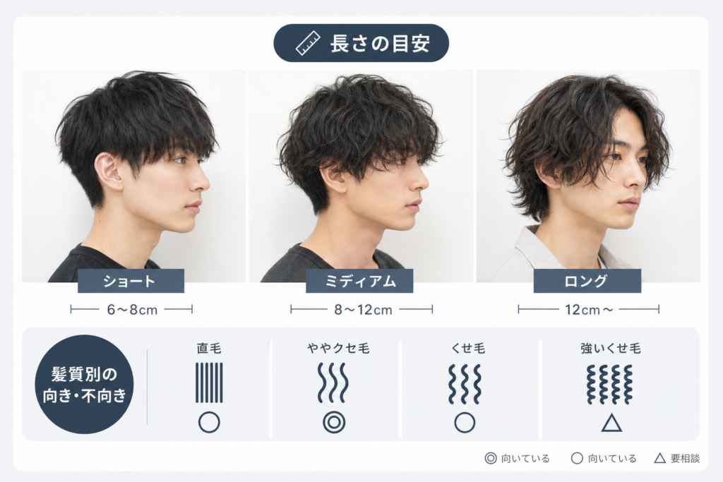 波巻きパーマに必要な髪の長さを解説！髪質別の向き・不向き