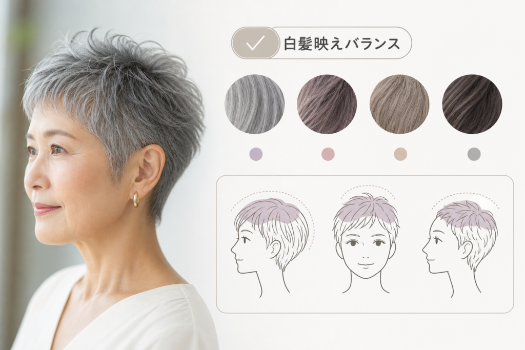 白髪染め・グレイヘアと相性のいいカラー&フォルム戦略