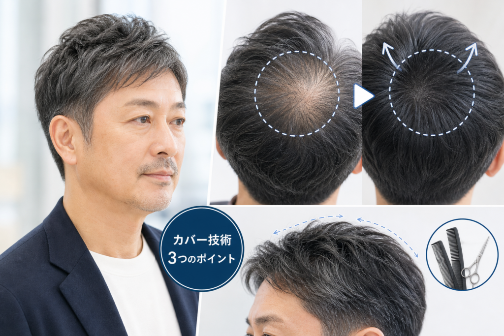 薄毛・てっぺんの透け感・白髪をカバーするプロのカット技術