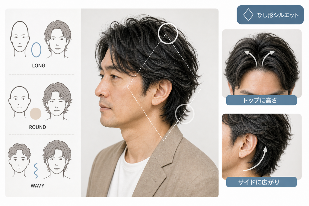 骨格・髪質補正！面長・丸顔・くせ毛を活かすひし形レイヤー設計
